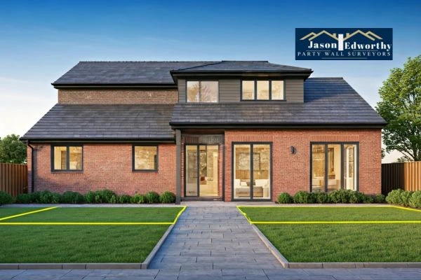 Home extension focusing on boundary line Leicester